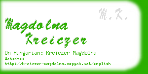 magdolna kreiczer business card